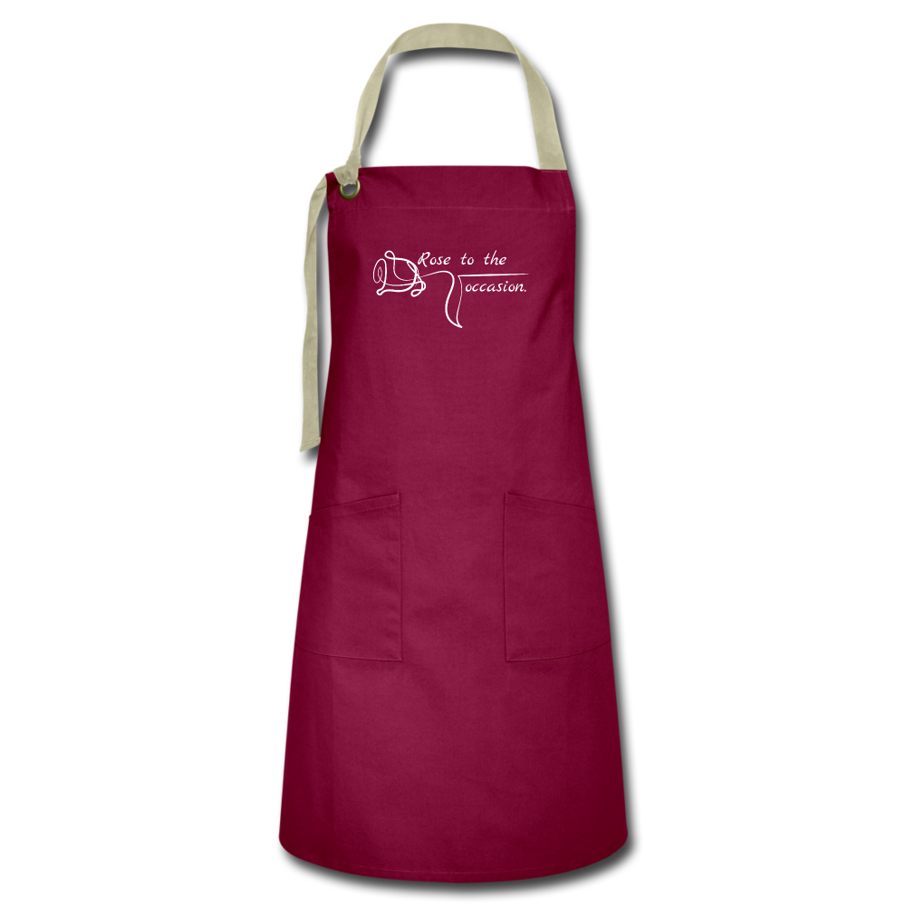 Rose to the occasion Artisan Apron - burgundy/khaki