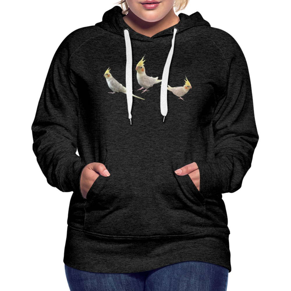 Women’s Premium Hoodie Picture Cockotiel - charcoal grey