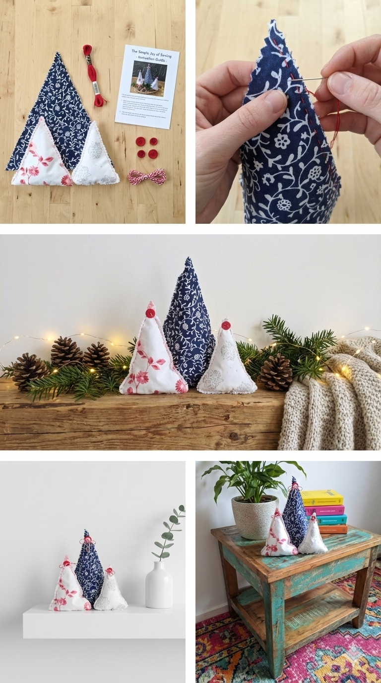 Beginner Hand-Sewing Kit: Rustic Holiday Trees