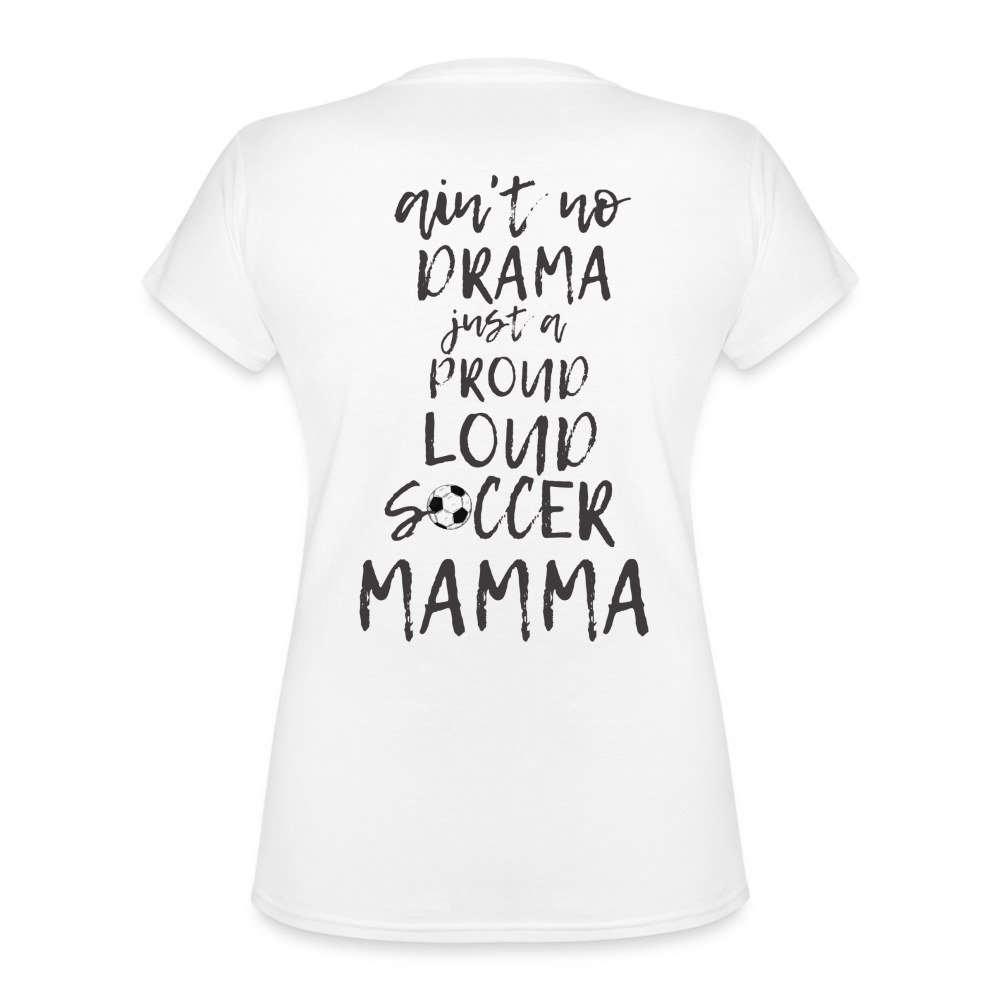 Proud, Loud, Soccer Mamma T-Shirt - white