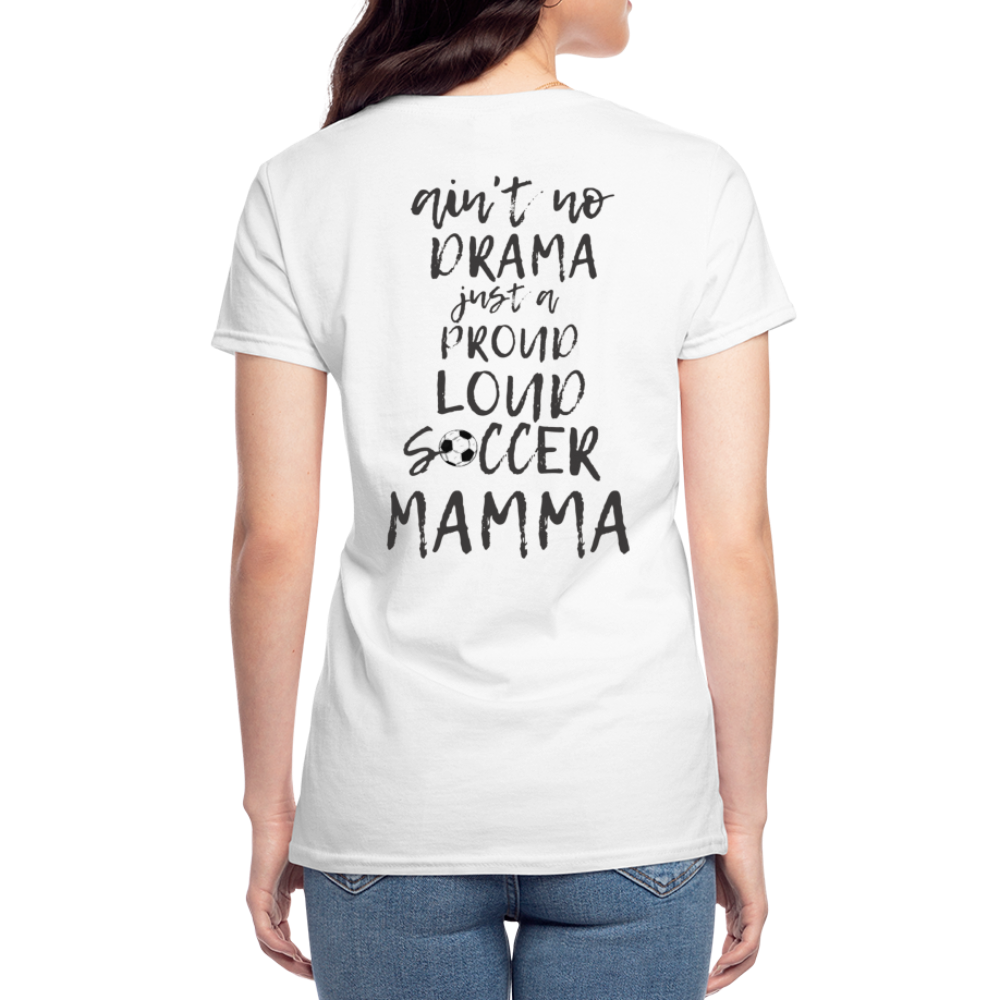 Proud, Loud, Soccer Mamma T-Shirt - white