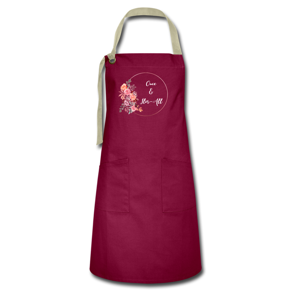 Once and Flor-all Artisan Apron - burgundy/khaki