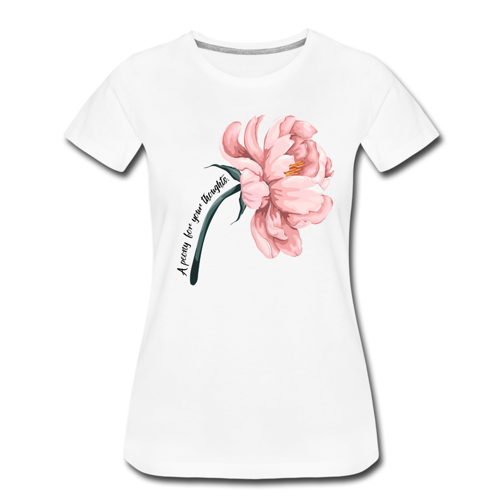 A peony for your thoughts...Women’s Premium T-Shirt - white