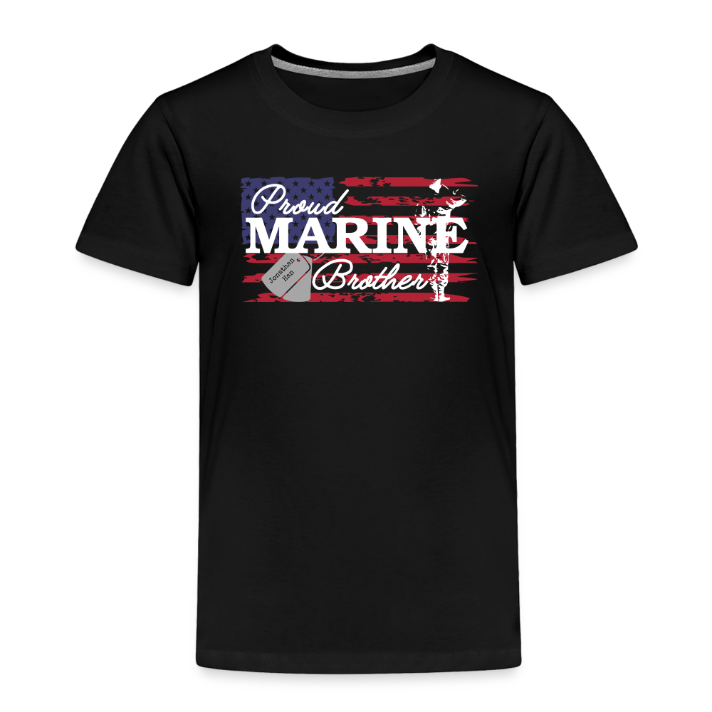 Proud Marine Brother Toddler Premium T-Shirt - black