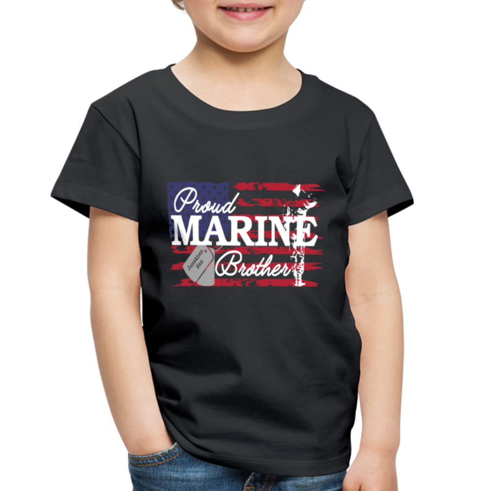 Proud Marine Brother Toddler Premium T-Shirt - black