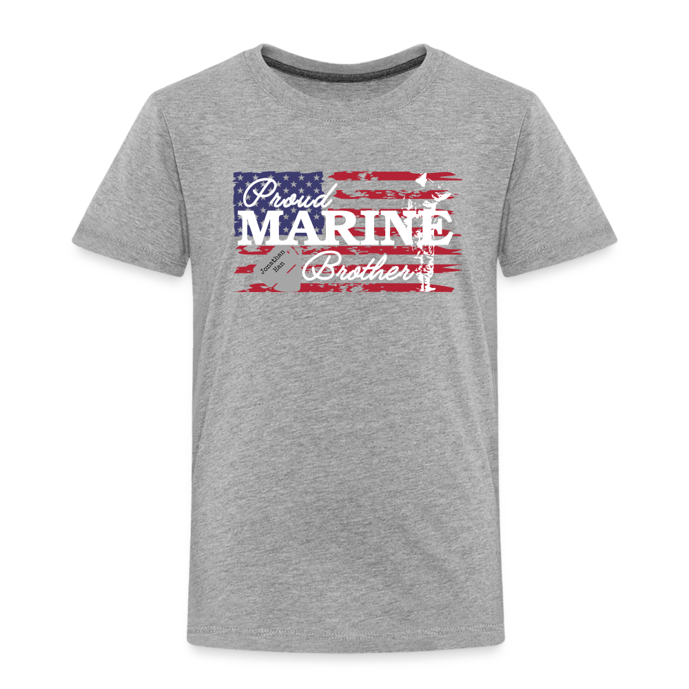 Proud Marine Brother Toddler Premium T-Shirt - heather gray