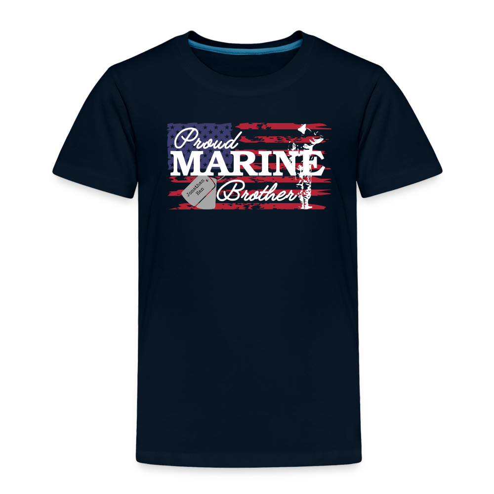 Proud Marine Brother Toddler Premium T-Shirt - deep navy