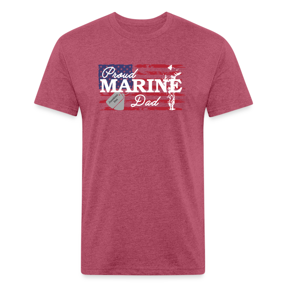 Proud Marine Dad - heather burgundy