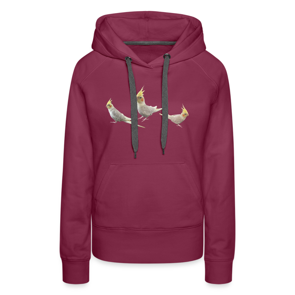 Women’s Premium Hoodie Picture Cockotiel - burgundy