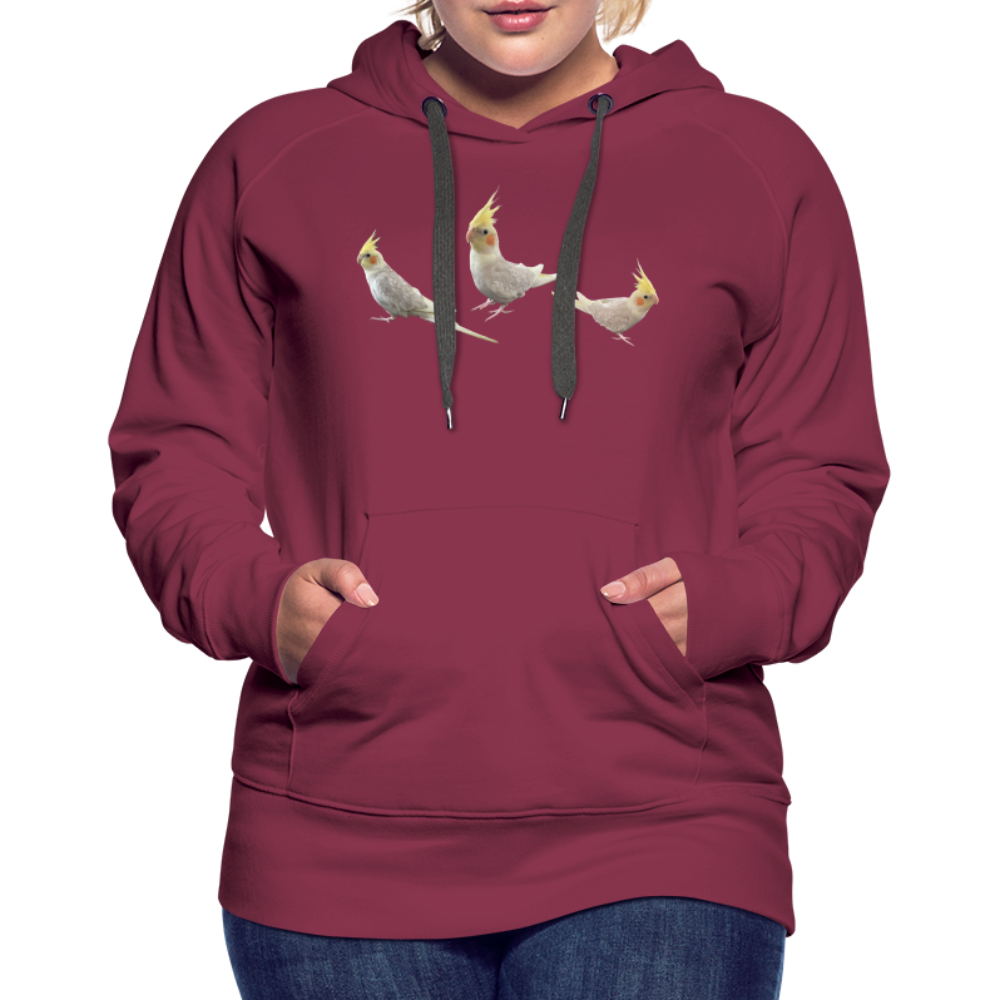 Women’s Premium Hoodie Picture Cockotiel - burgundy