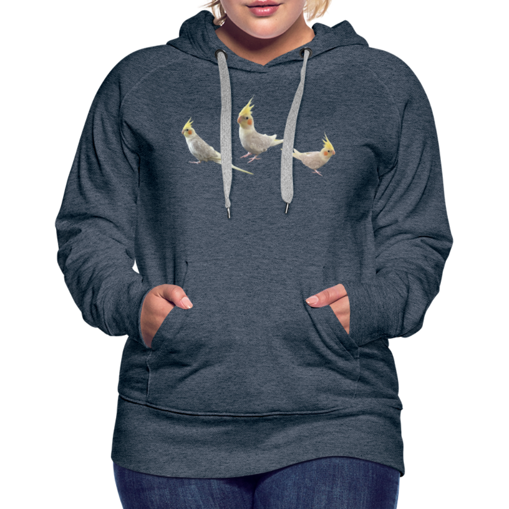 Women’s Premium Hoodie Picture Cockotiel - heather denim