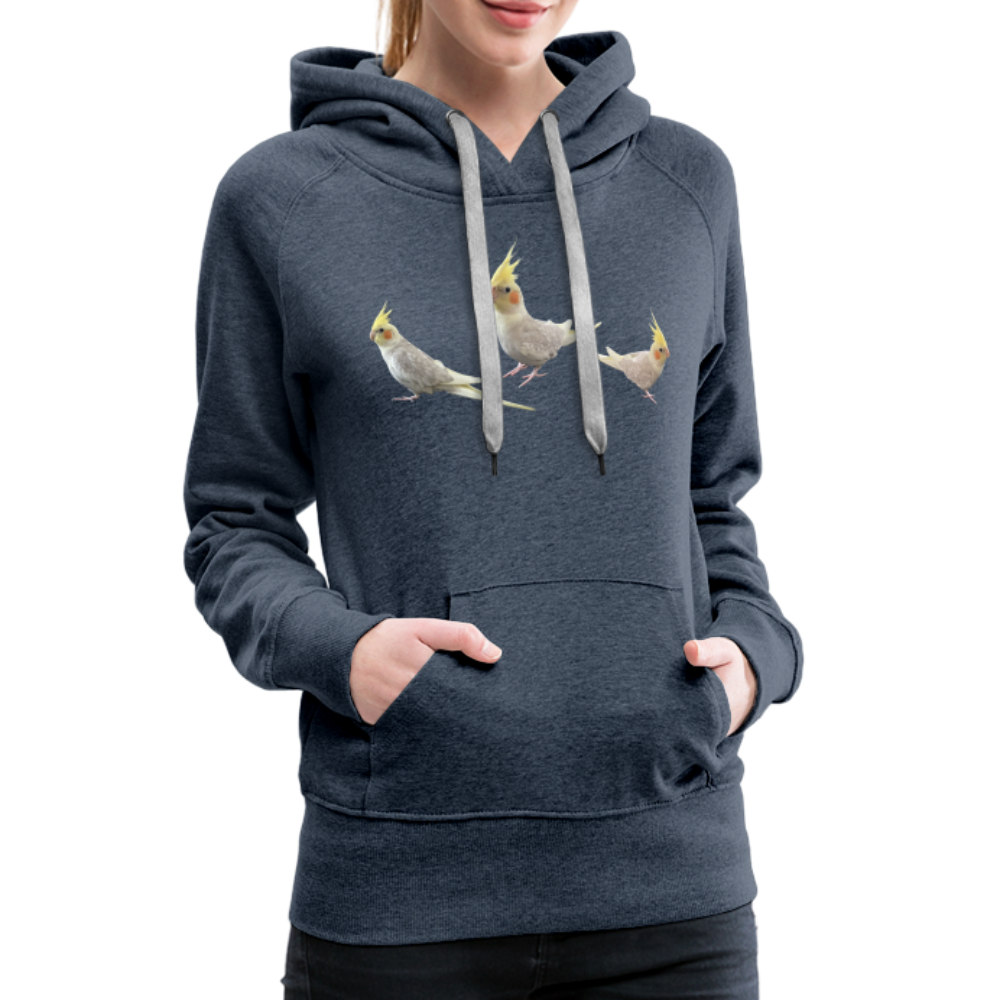 Women’s Premium Hoodie Picture Cockotiel - heather denim