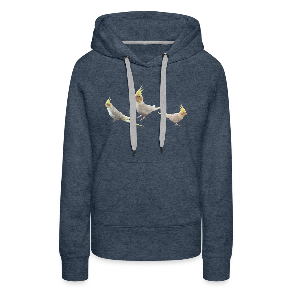 Women’s Premium Hoodie Picture Cockotiel - heather denim