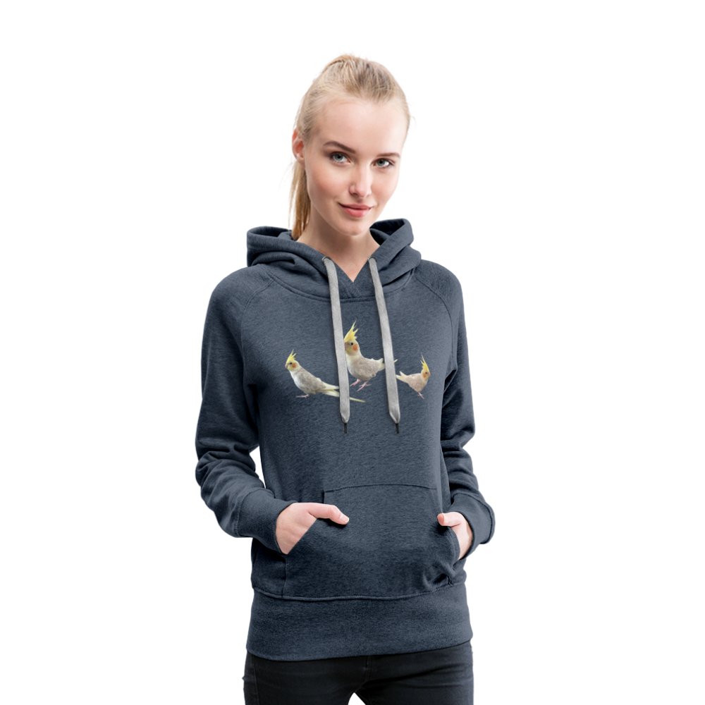 Women’s Premium Hoodie Picture Cockotiel - heather denim