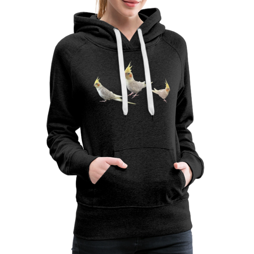 Women’s Premium Hoodie Picture Cockotiel - charcoal grey